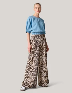Shoeby Leopard Satijnen Palazzo Broek<DAMES Broeken