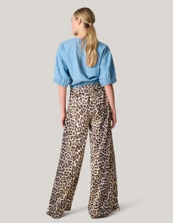 Shoeby Leopard Satijnen Palazzo Broek<DAMES Broeken