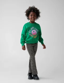 Shoeby Leopard Split Flared Legging Bruin< Broeken