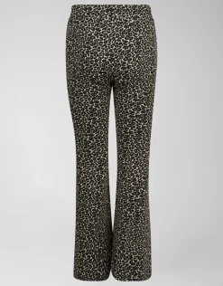 Shoeby Leopard Split Flared Legging Bruin< Broeken