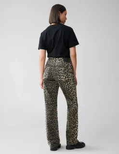 Shoeby Leopard Straight Fit Jeans Bruin<DAMES Jeans