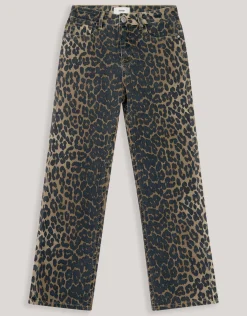 Shoeby Leopard Straight Fit Jeans Bruin< Jeans