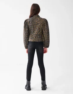 Shoeby Leopard Strik Blouse Bruin< Blouses