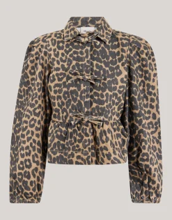Shoeby Leopard Strik Blouse Bruin< Blouses