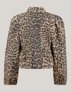Shoeby Leopard Strik Blouse Bruin< Blouses