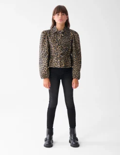 Shoeby Leopard Strik Blouse Bruin< Blouses
