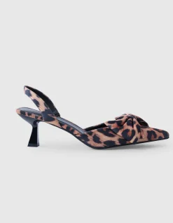 Shoeby Leopard Strik Hakken Bruin<DAMES Hakken