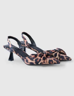 Shoeby Leopard Strik Hakken Bruin<DAMES Hakken