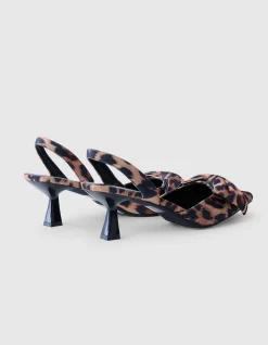 Shoeby Leopard Strik Hakken Bruin<DAMES Hakken