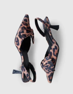 Shoeby Leopard Strik Hakken Bruin<DAMES Hakken