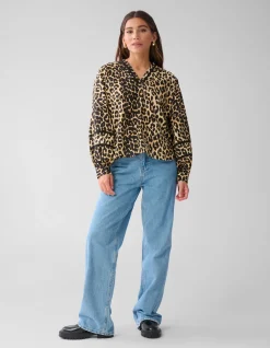 Shoeby Leopard Tape Blouse Bruin<DAMES Blouses