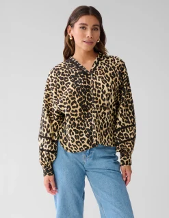 Shoeby Leopard Tape Blouse Bruin<DAMES Blouses