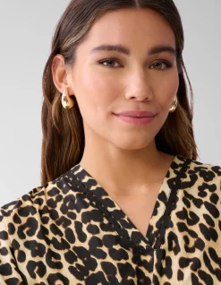 Shoeby Leopard Tape Blouse Bruin<DAMES Blouses