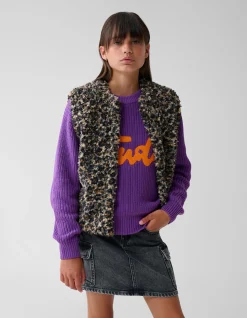 Shoeby Leopard Teddy Gilet Bruin< Gilets
