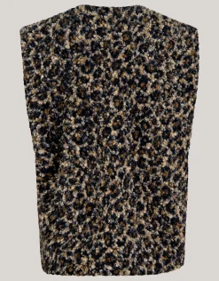 Shoeby Leopard Teddy Gilet Bruin< Gilets
