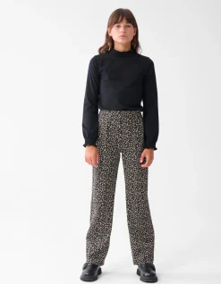Shoeby Leopard Wide Leg Broek Bruin< Broeken