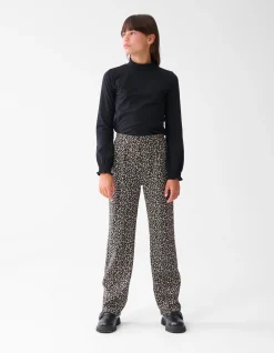 Shoeby Leopard Wide Leg Broek Bruin< Broeken