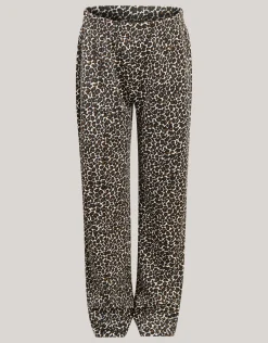 Shoeby Leopard Wide Leg Broek Bruin< Broeken