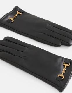 Shoeby Leren Chain Handschoenen Zwart<DAMES Handschoenen