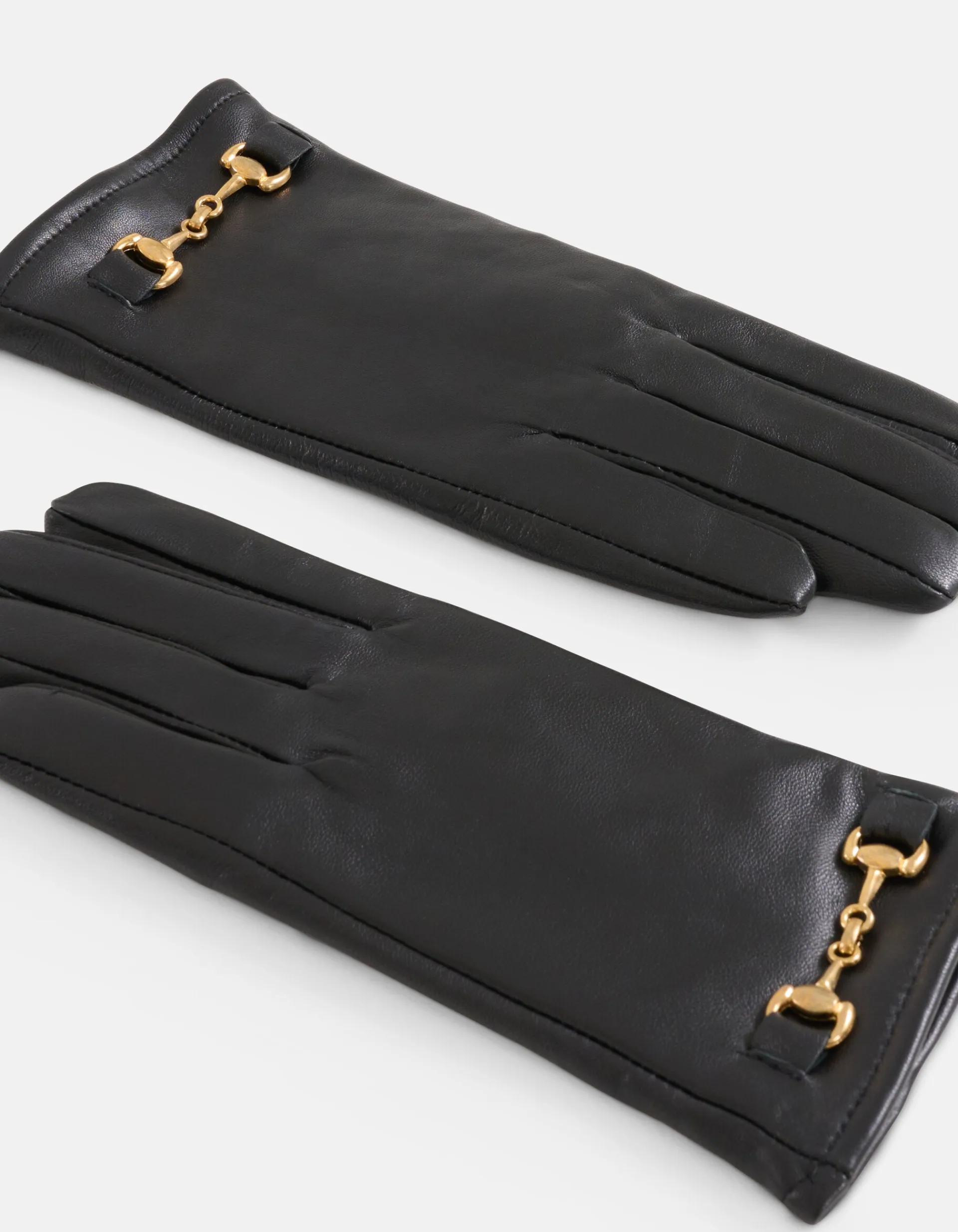 Shoeby Leren Chain Handschoenen Zwart<DAMES Handschoenen