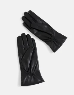 Shoeby Leren Gevlochten Handschoenen Zwart<DAMES Handschoenen