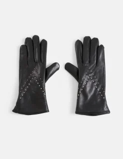 Shoeby Leren Studs Handschoenen Zwart<DAMES Handschoenen