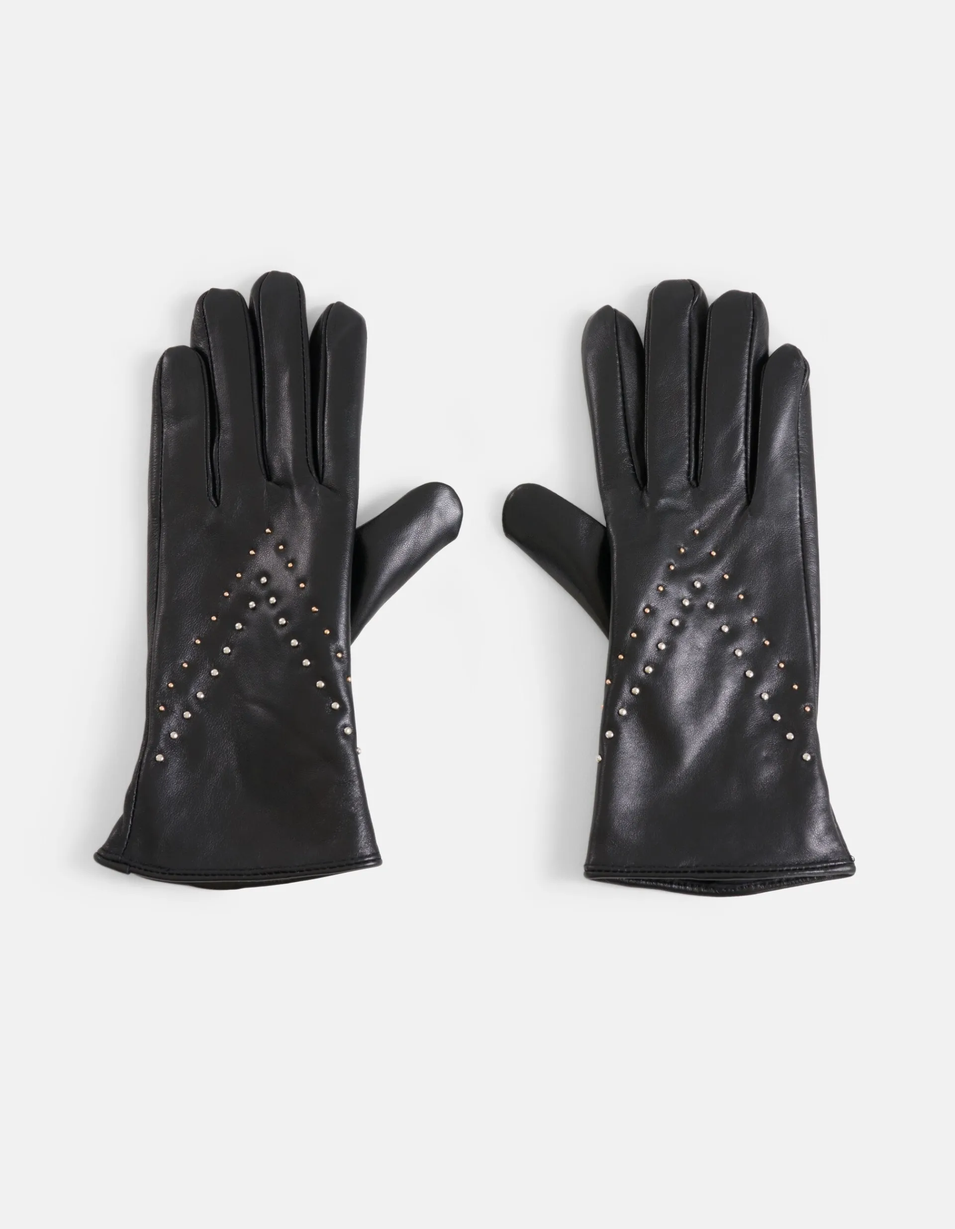Shoeby Leren Studs Handschoenen Zwart<DAMES Handschoenen