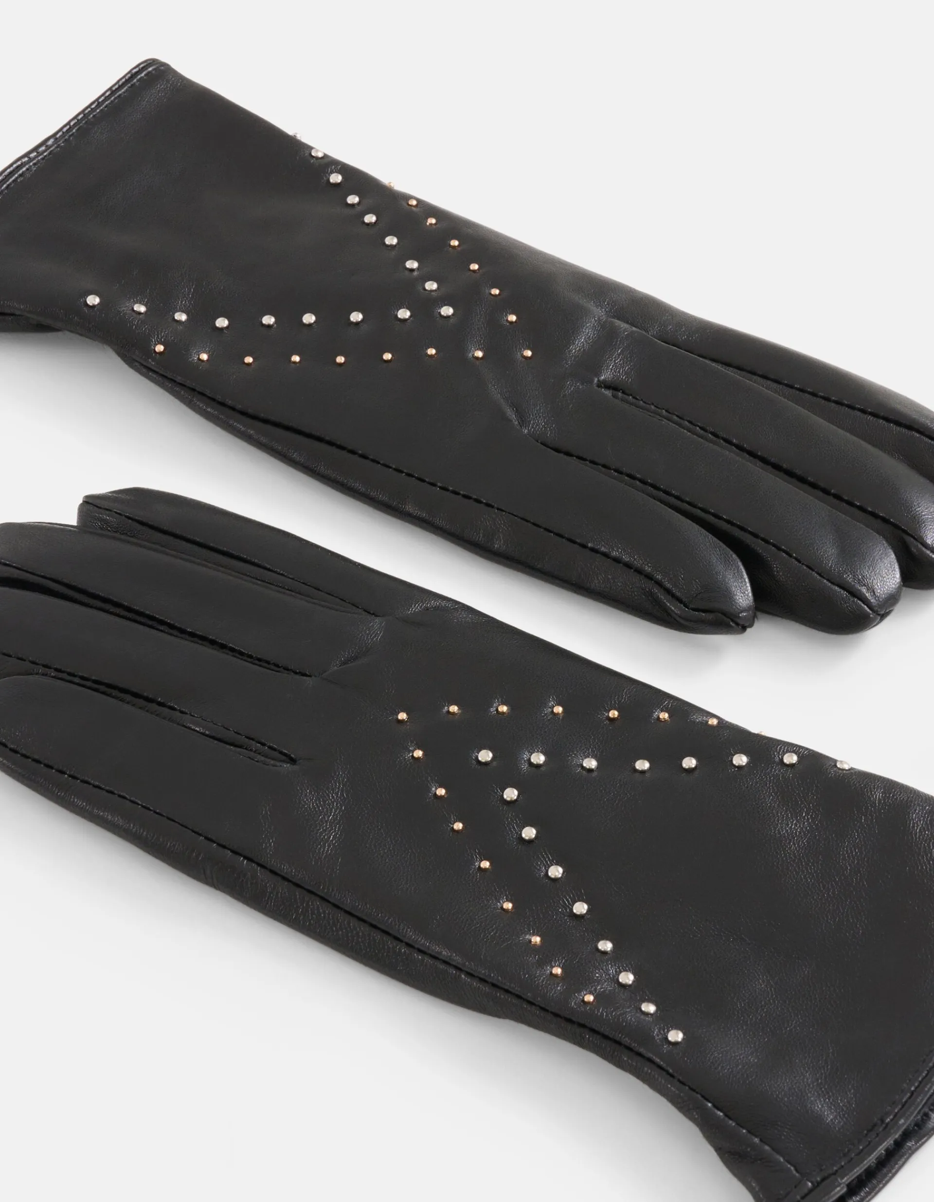 Shoeby Leren Studs Handschoenen Zwart<DAMES Handschoenen