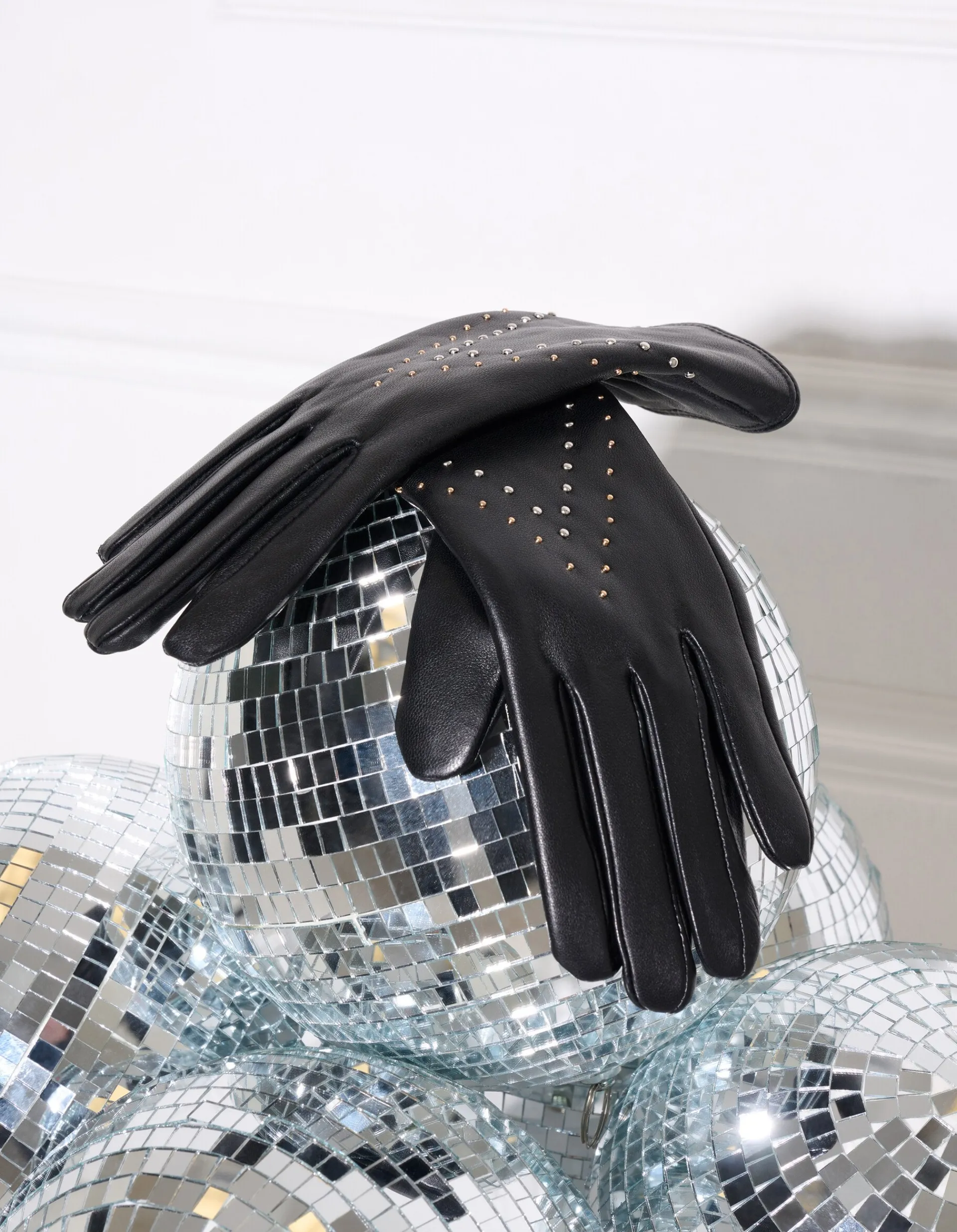 Shoeby Leren Studs Handschoenen Zwart<DAMES Handschoenen