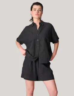 Shoeby Linnen Blouse Zwart<DAMES Blouses