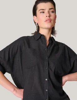 Shoeby Linnen Blouse Zwart<DAMES Blouses