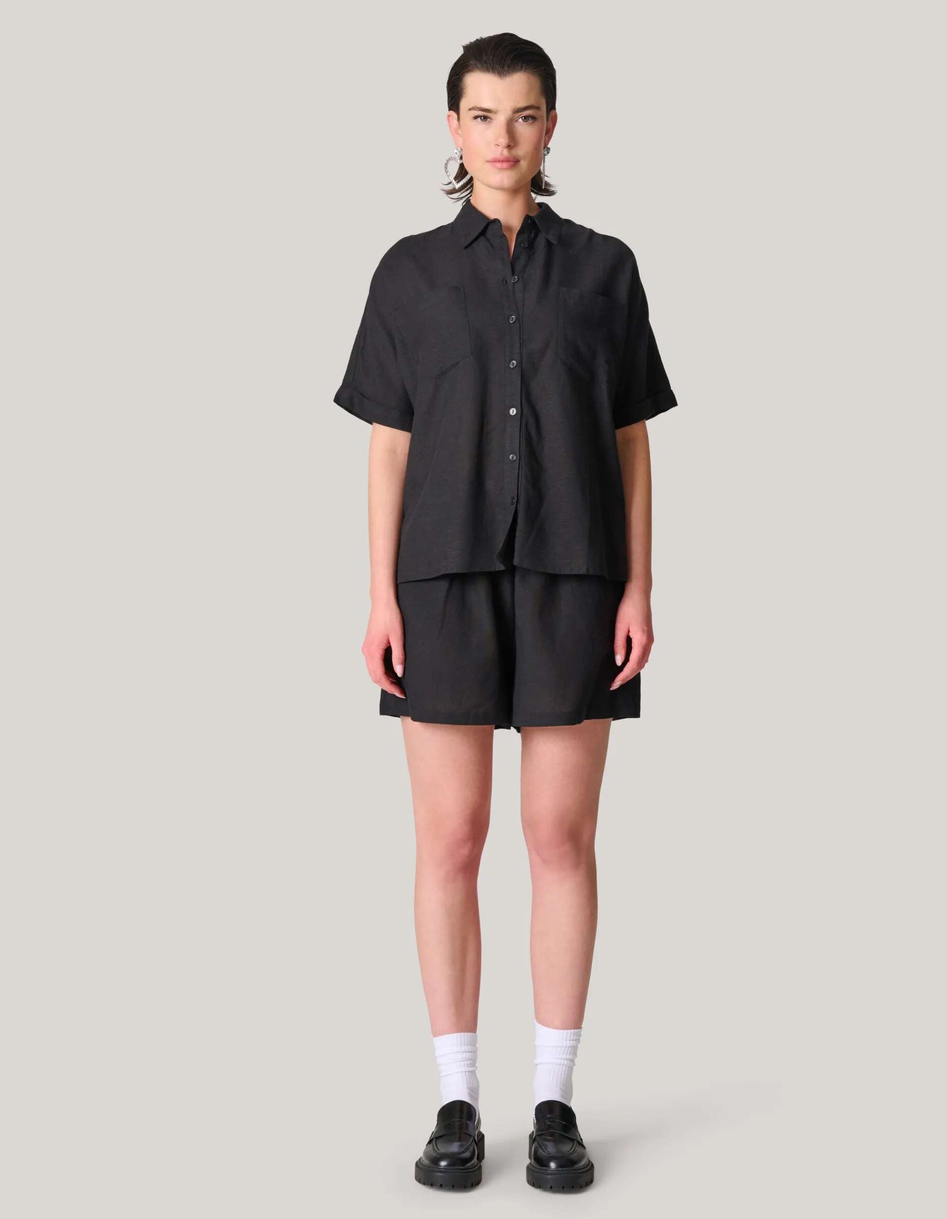 Shoeby Linnen Blouse Zwart<DAMES Blouses
