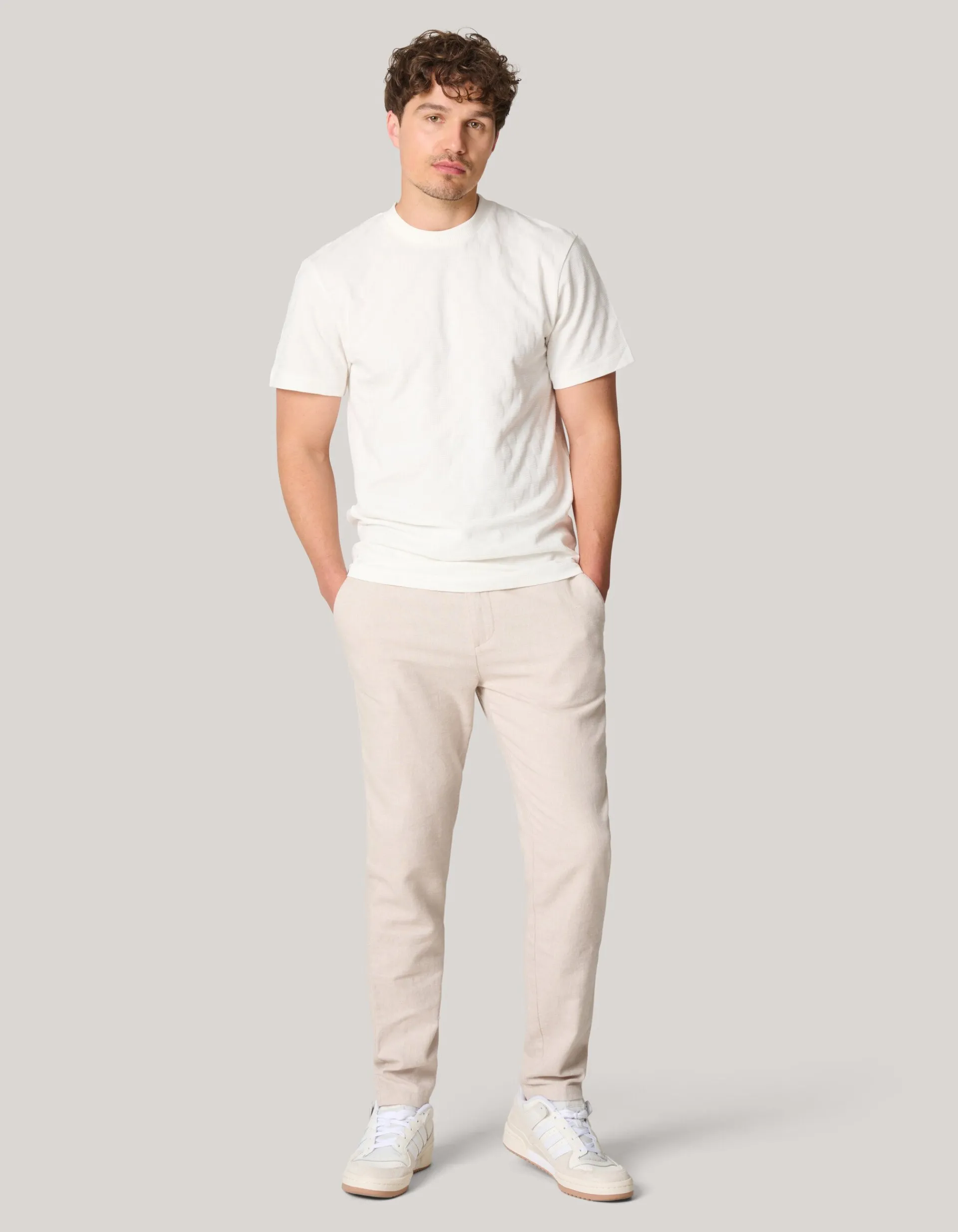 Shoeby Linnen Broek Beige<Heren Broeken