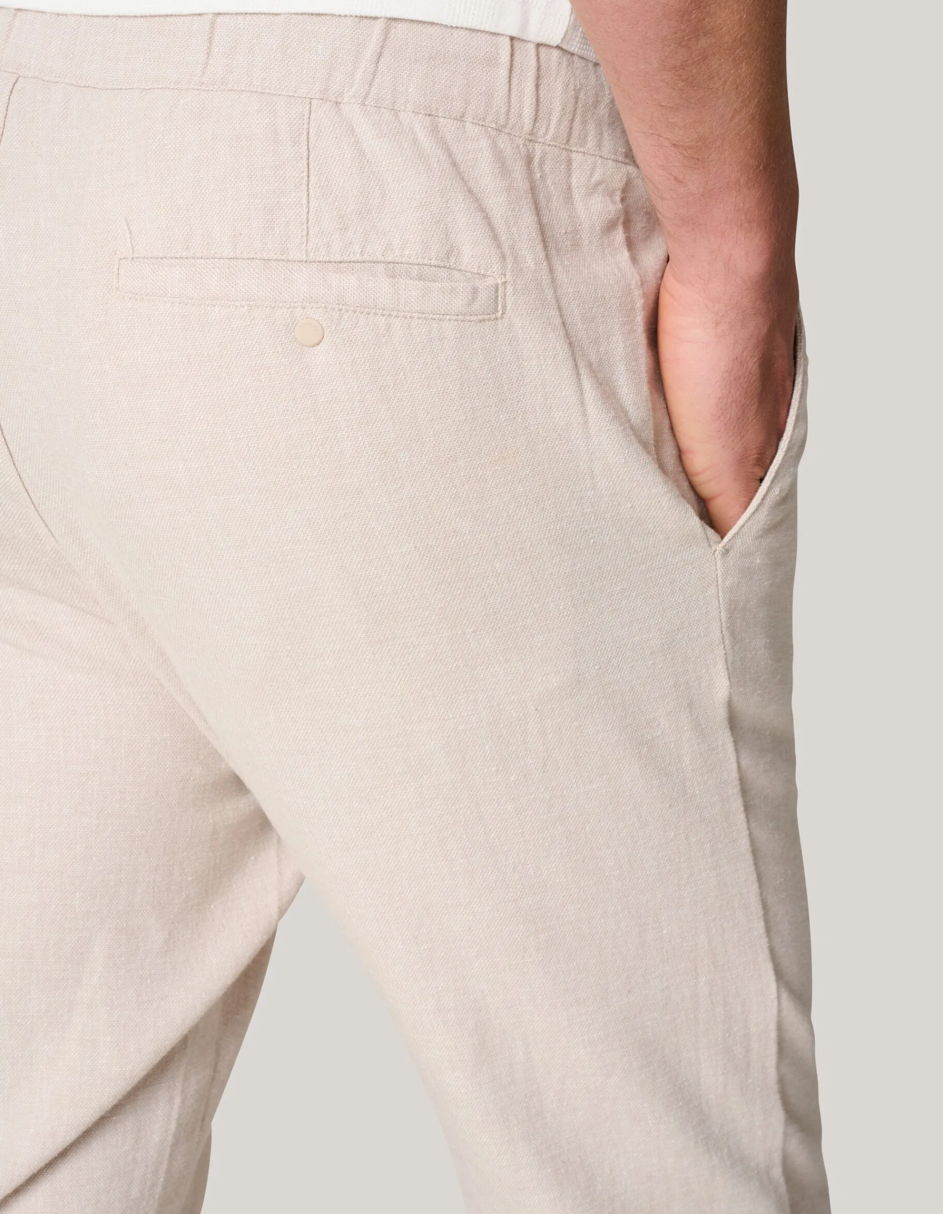 Shoeby Linnen Broek Beige<Heren Broeken