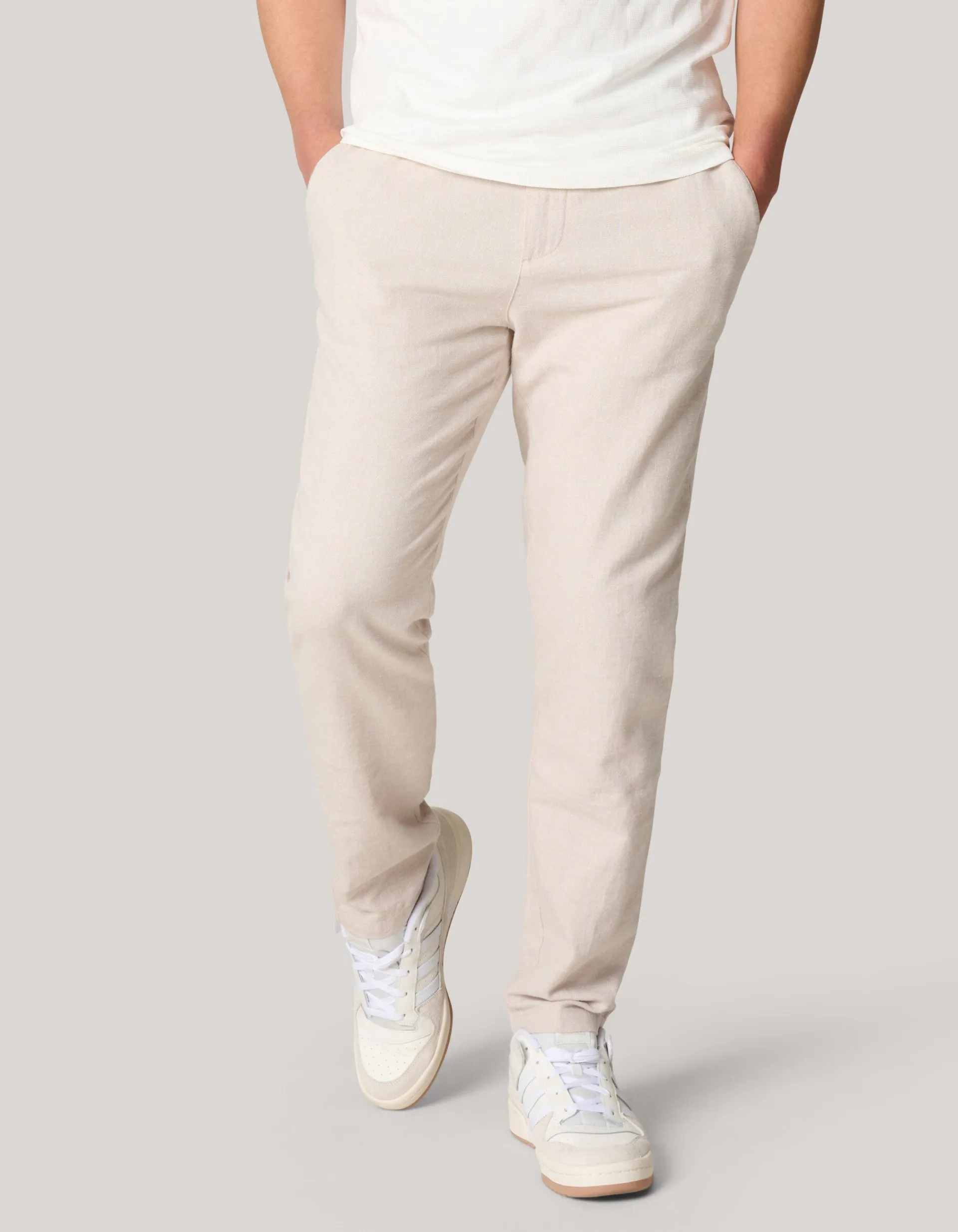 Shoeby Linnen Broek Beige<Heren Broeken