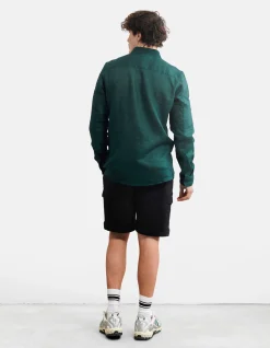 Shoeby Linnen Overhemd Donkergroen<Heren Overhemden