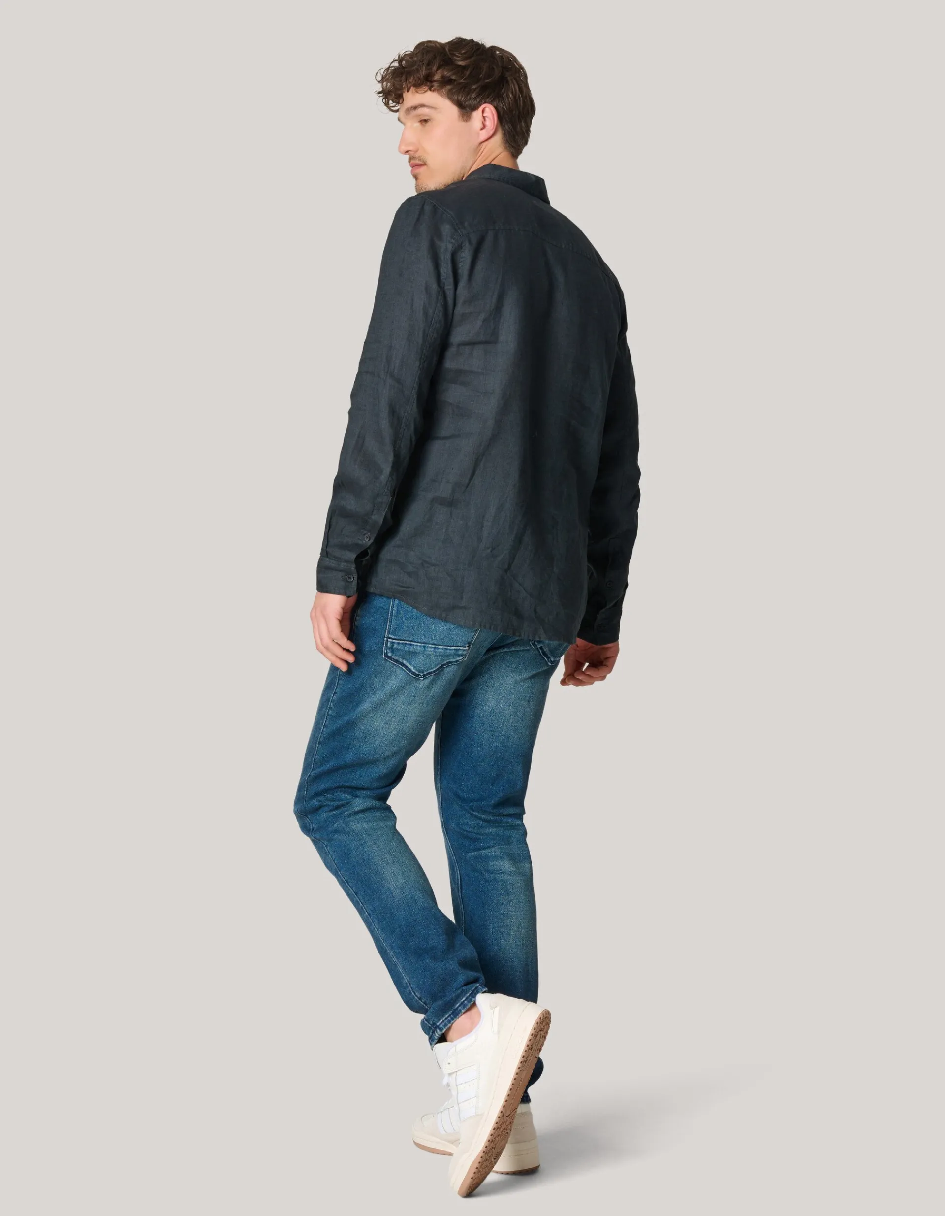 Shoeby Linnen Overhemd Zwart<Heren Overhemden