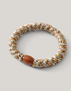 Shoeby Lurex Haarelastiek Beige<DAMES Haaraccessoires