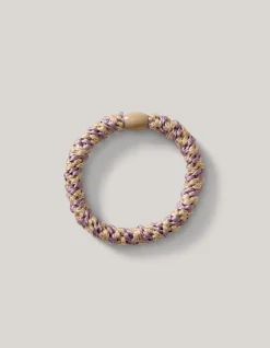Shoeby Lurex Haarelastiek Beige/Lila<DAMES Haaraccessoires