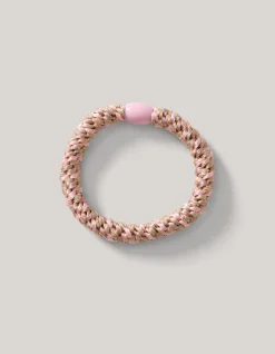 Shoeby Lurex Haarelastiek Roze/Beige<DAMES Haaraccessoires