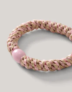 Shoeby Lurex Haarelastiek Roze/Beige<DAMES Haaraccessoires