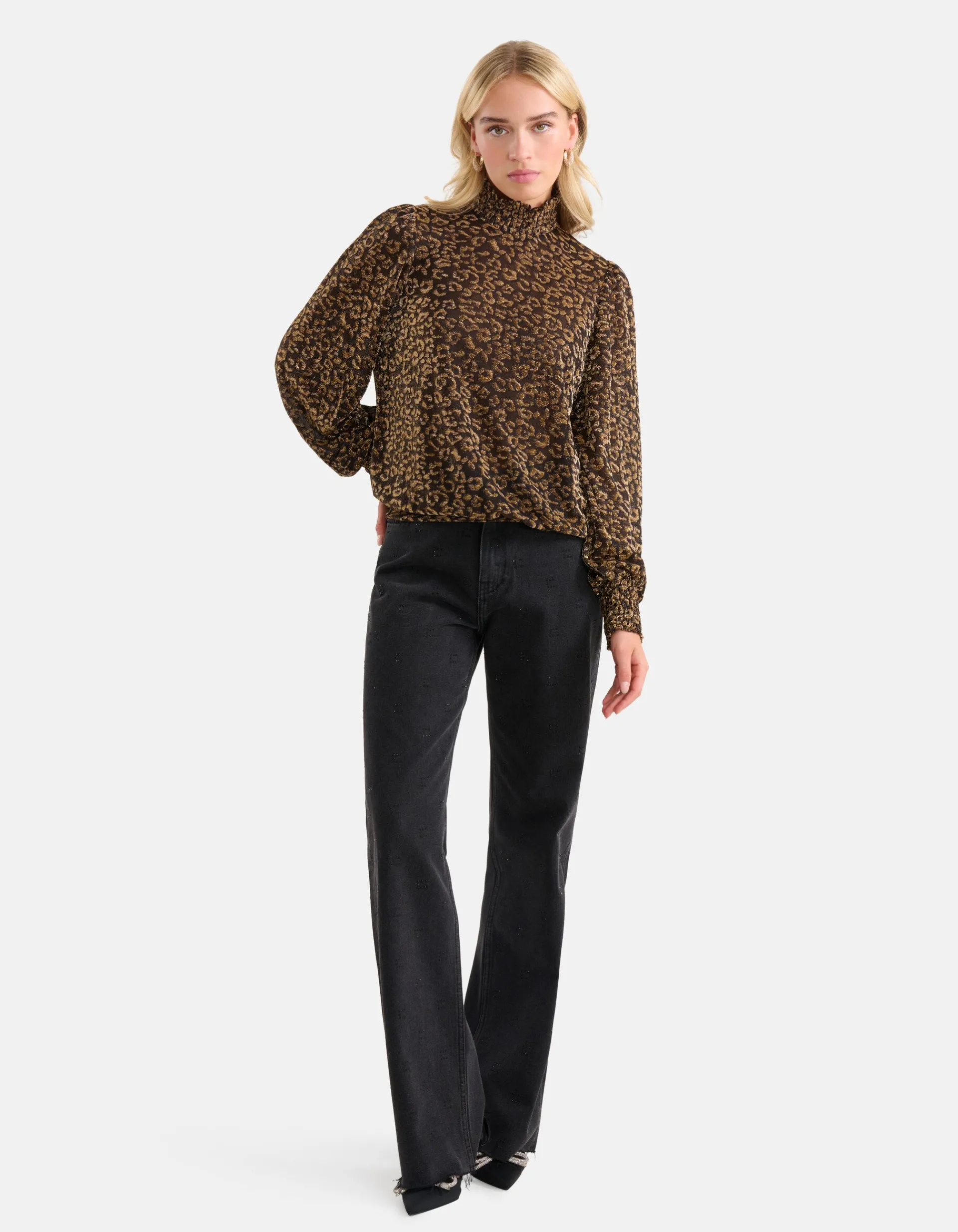 Shoeby Lurex Longsleeve Top Goud<DAMES Tops