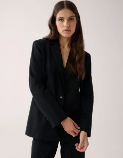 Shoeby Lurex Pinstripe Blazer Zwart By Mieke<DAMES Blazers