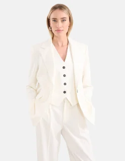 Shoeby Lurex Pinstripe Oversized Blazer Gebroken Wit<DAMES Blazers