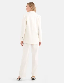Shoeby Lurex Pinstripe Oversized Blazer Gebroken Wit<DAMES Blazers