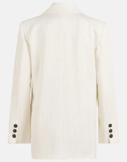 Shoeby Lurex Pinstripe Oversized Blazer Gebroken Wit<DAMES Blazers