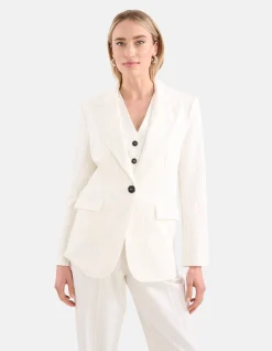 Shoeby Lurex Pinstripe Oversized Blazer Gebroken Wit<DAMES Blazers