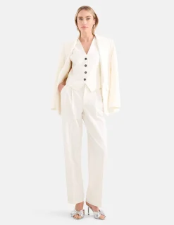 Shoeby Lurex Pinstripe Oversized Blazer Gebroken Wit<DAMES Blazers