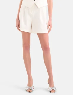 Shoeby Lurex Pinstripe Short Gebroken Wit<DAMES Shorts