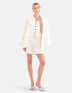 Shoeby Lurex Pinstripe Short Gebroken Wit<DAMES Shorts